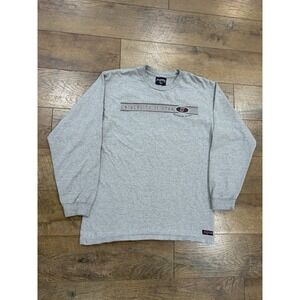 Vintage 90s University Of Utah Long Sleeve Graphic Tee Made In USA Grey Medium